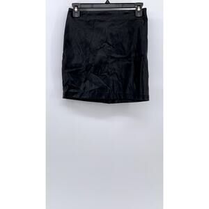 ASOS Women's Black Faux-Leather Straight Grunge Punk Mini Skirt SZ 4